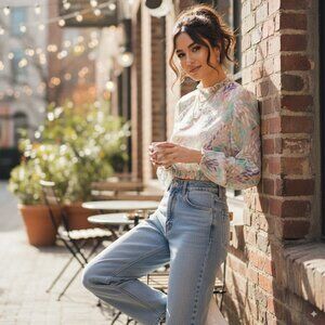 c/meo SET UP TOP IVORY BURNOUT